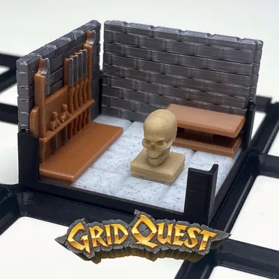 GridQuest SKELETON Meeple (The Gridfinity Game) – Meeple đầu lâu 1x1