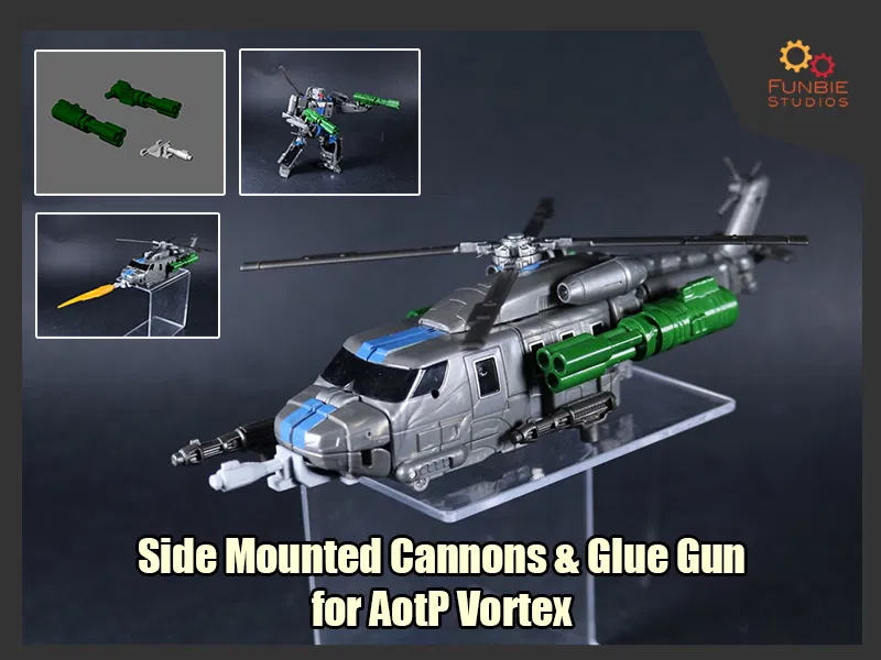 Pháo gắn hông & Glue Gun cho Transformers AotP Vortex - Image 1