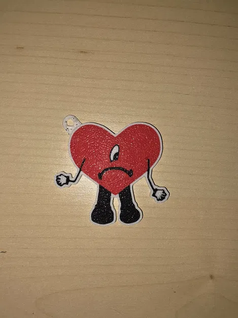 Móc khóa trái tim Bad Bunny (Portachiavi Cuore Bad Bunny) - Image 1