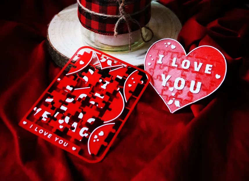 I LOVE YOU - Kit card puzzle ghép hình Valentine - Image 1