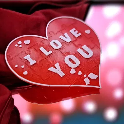 I LOVE YOU - Kit card puzzle ghép hình Valentine