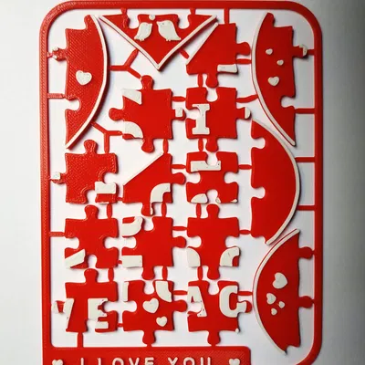 I LOVE YOU - Kit card puzzle ghép hình Valentine