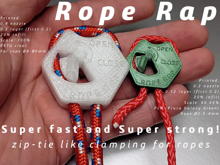 Rope Rap – Kẹp dây kiểu TyRap: siết nhanh, bám chắc (cho dây thừng) - Image 1