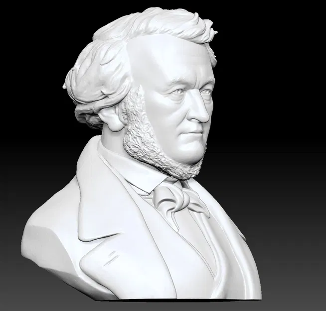 Tượng Bust Richard Wagner – Mẫu 3D In Chi Tiết Cao - Image 3