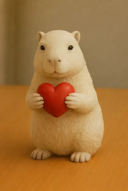 Valentine Capybara – Capybara ôm trái tim - Image 1