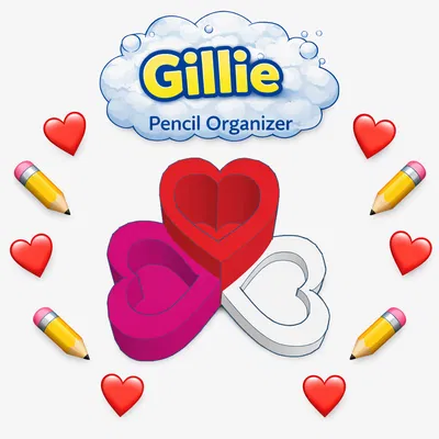 Khay Cắm Bút Hình Trái Tim (Heart Pencil Holder)