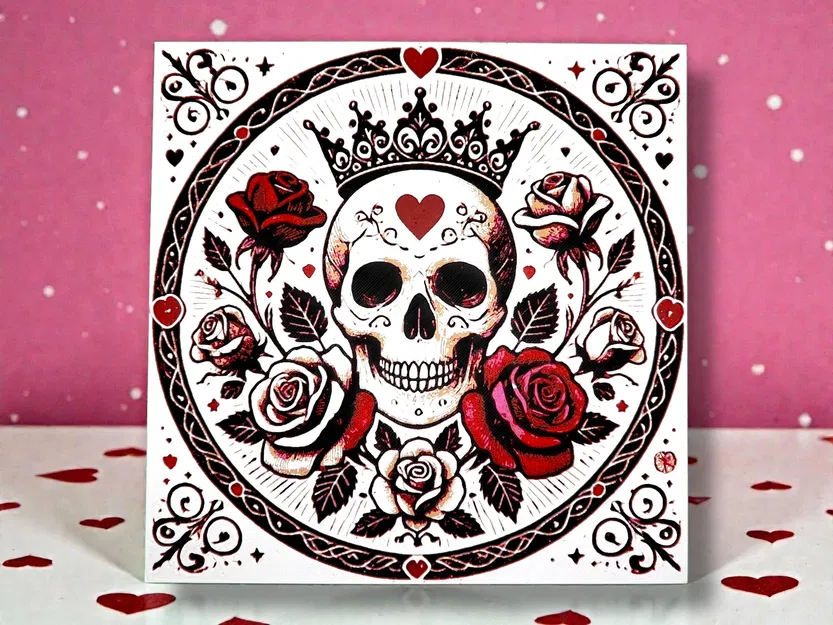 Queen Skull - Valentine's Day Hueforge (Đầu lâu Nữ hoàng - Valentine) - Image 1