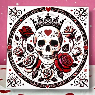 Queen Skull - Valentine's Day Hueforge (Đầu lâu Nữ hoàng - Valentine)