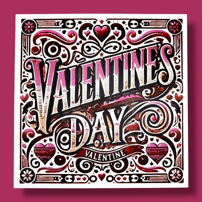Valentine's Day Hueforge – Thiết kế chữ vintage nổi bật