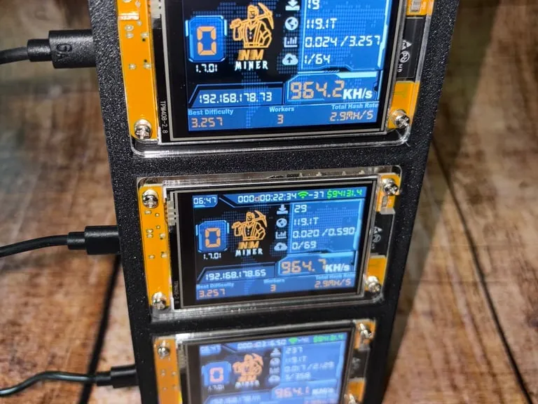 Stand để bàn cho 3 Nerdminer (3 nerminer desk stand) - Image 1