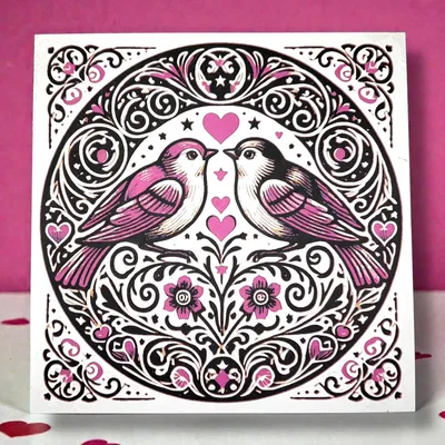 Lovebirds - Valentines Day Hueforge (Chim Tình Nhân)