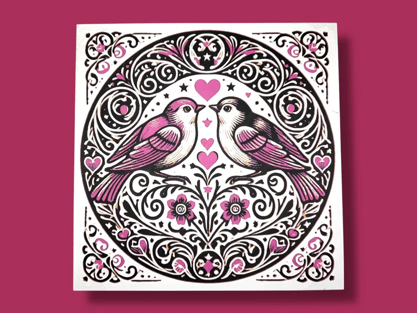 Lovebirds - Valentines Day Hueforge (Chim Tình Nhân) - Image 2