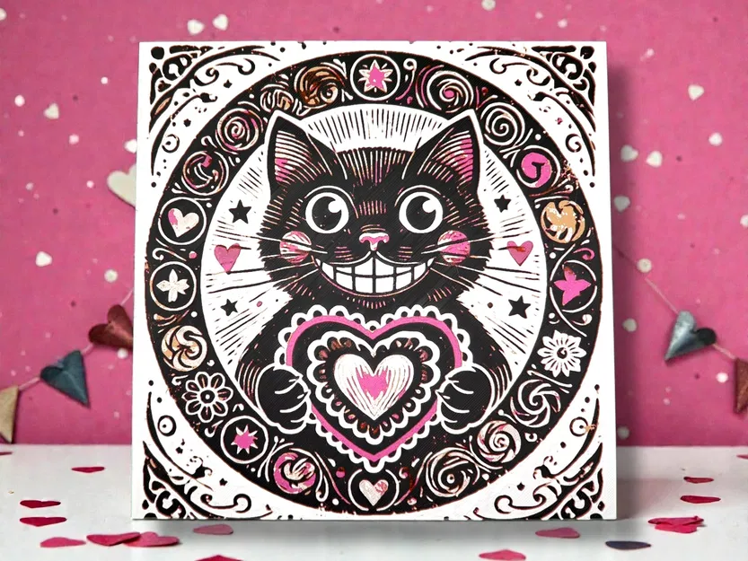 Love You Furever - Valentine Cat Hueforge (Mèo Valentine Hueforge) - Image 1