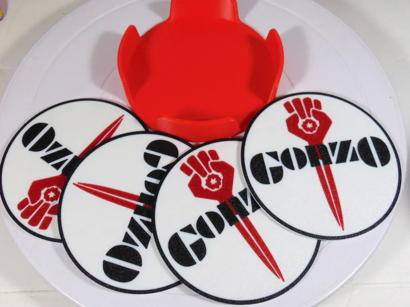 Bộ lót ly Hunter S. Thompson GONZO (Tribute) kèm giá đỡ 100mm - Image 1