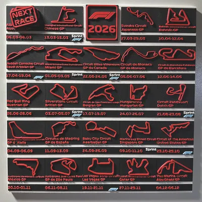 Lịch F1 2026 dạng modular (F1 Calendar 2026)