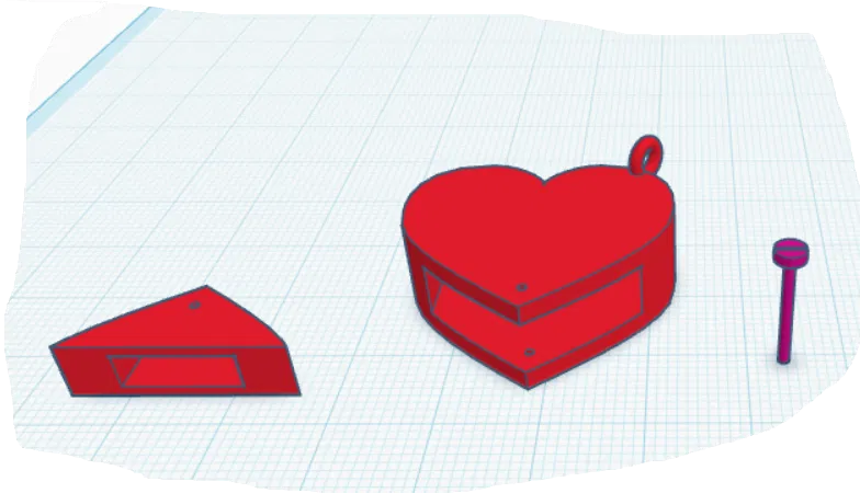 Móc khóa hộp hình trái tim - Image 1