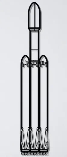 Tranh treo tường silhouette tên lửa Falcon Heavy (SpaceX) - Image 1
