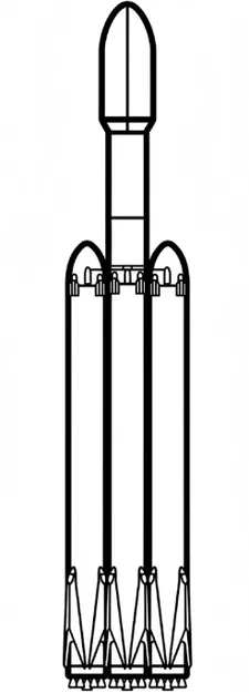 Tranh treo tường silhouette tên lửa Falcon Heavy (SpaceX) - Image 2