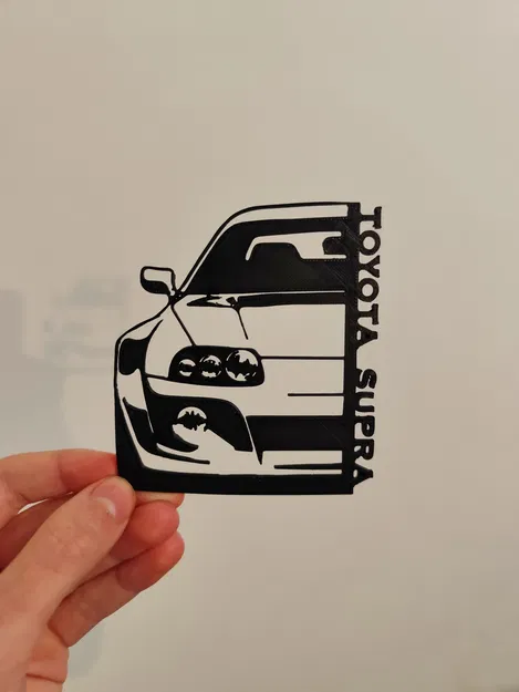 Trang trí treo tường TOYOTA SUPRA MK4 (silhouette phẳng) - 3D print - Image 1