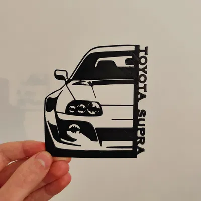 Trang trí treo tường TOYOTA SUPRA MK4 (silhouette phẳng) - 3D print