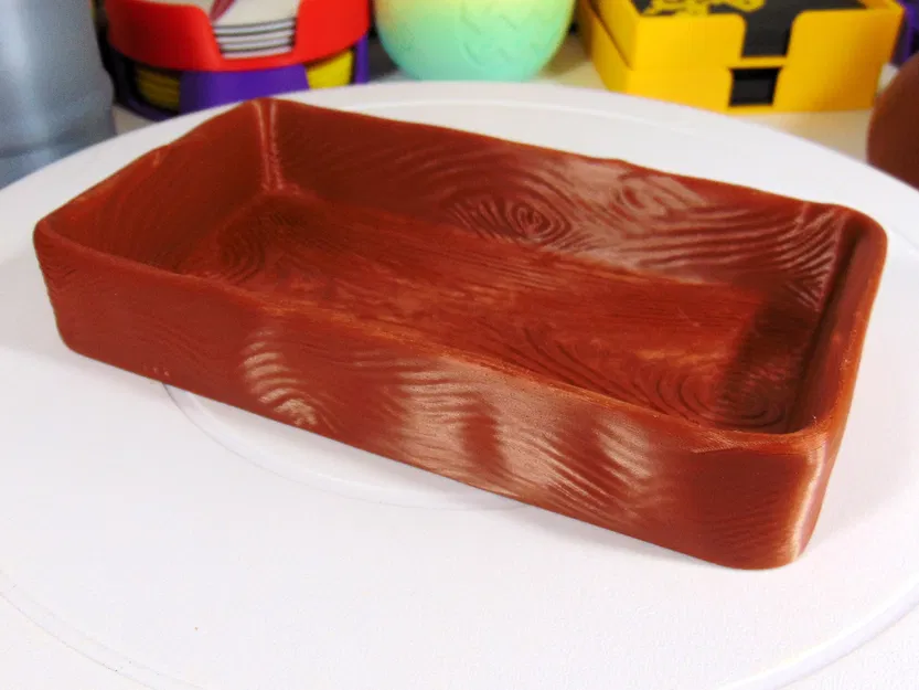 Khay đựng đồ vân gỗ cho chìa khóa, tiền lẻ, bút trên bàn làm việc - Image 1