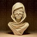 Tượng Người Phụ Nữ Bịt Mắt (Blindfolded Woman Sculpture) - Thumbnail 1