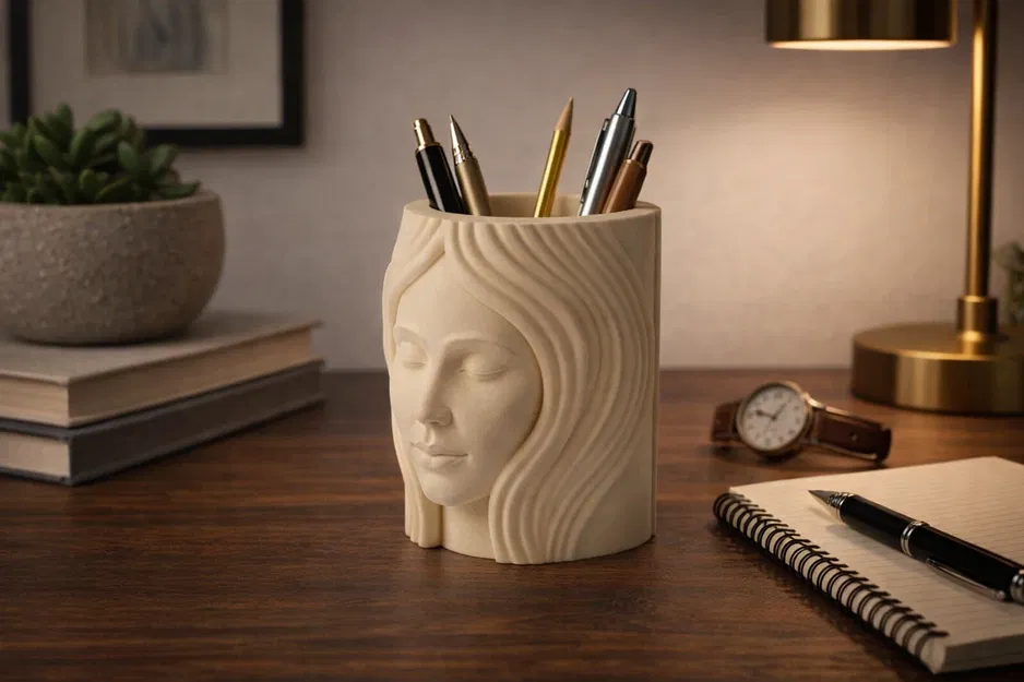 Face Muse Holder – Ống Holder Đa Năng Điêu Khắc Gương Mặt Nữ - Image 1