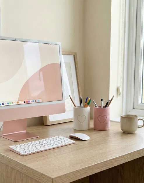 Ống Đựng Bút Hình Trái Tim / Organizer Đựng Đồ Trang Điểm - Image 3