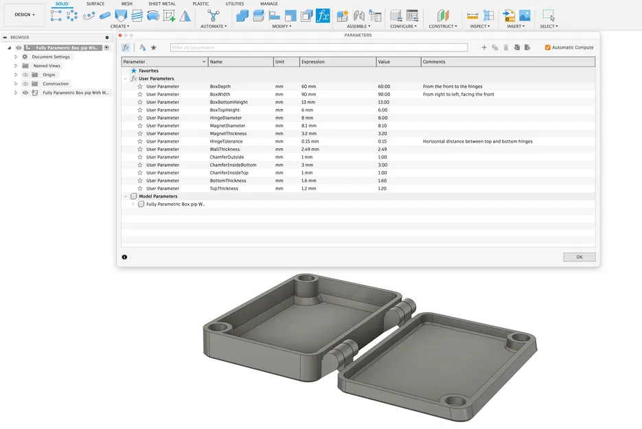 Hộp Nam Châm Print-in-Place Parametric | Fusion 360 - Image 4