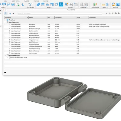 Hộp Nam Châm Print-in-Place Parametric | Fusion 360