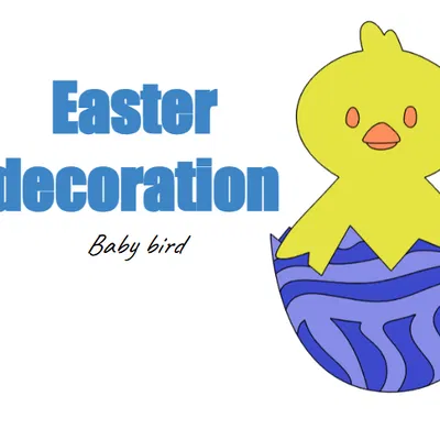 Trang trí Easter - Chim non trong vỏ trứng