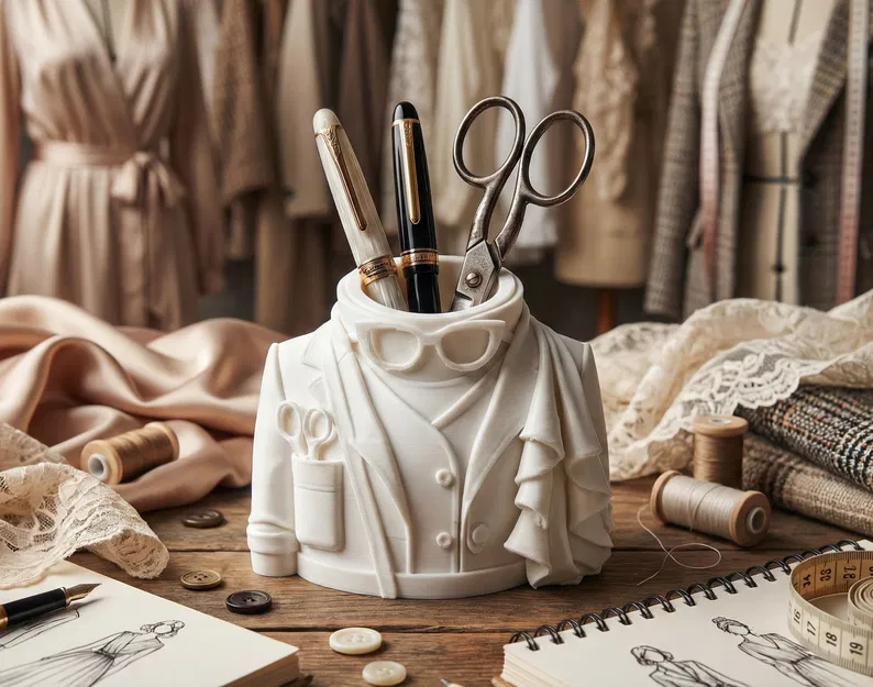 Ống Cắm Bút Thợ May – Decor Bàn Làm Việc Thanh Lịch Cho Dân Thời Trang - Image 2