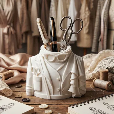 Ống Cắm Bút Thợ May – Decor Bàn Làm Việc Thanh Lịch Cho Dân Thời Trang