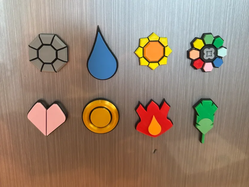 Kanto Gym Badges - Seperated (Tách file in riêng từng huy hiệu) - Image 1