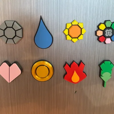 Kanto Gym Badges - Seperated (Tách file in riêng từng huy hiệu)