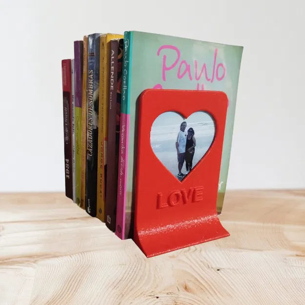 Chặn sách hình trái tim kiêm khung ảnh - Sujeta Libro corazon y porta retrato - Image 1