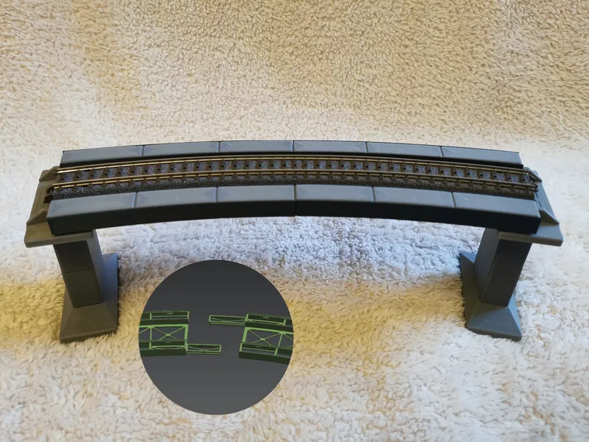 Cầu modular Märklin H0 Rail-C R3 30° (nhiều phần, lắp cắm/steckbar) - Image 1