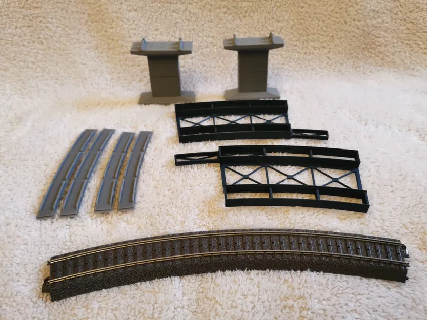 Cầu modular Märklin H0 Rail-C R3 30° (nhiều phần, lắp cắm/steckbar) - Image 3