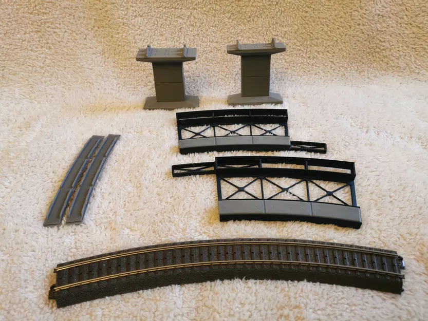 Cầu modular Märklin H0 Rail-C R3 30° (nhiều phần, lắp cắm/steckbar) - Image 4