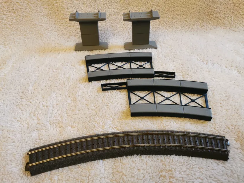 Cầu modular Märklin H0 Rail-C R3 30° (nhiều phần, lắp cắm/steckbar) - Image 5
