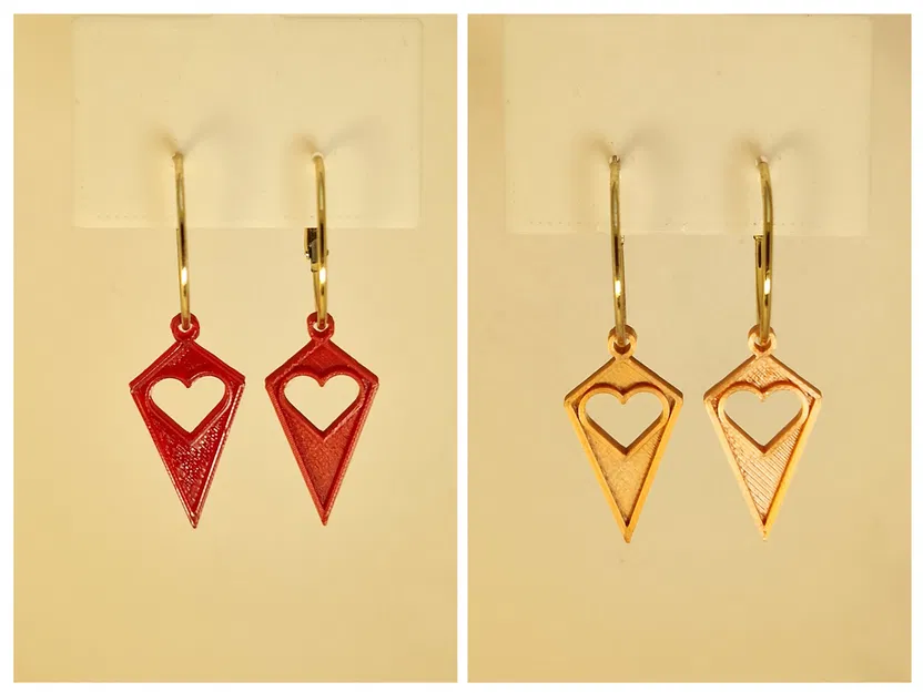 Bông tai Diamond Valentine – Trái tim hình học (Heart Geometric Earrings) - Image 1