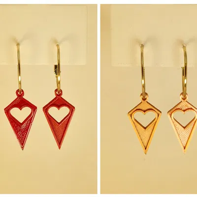 Bông tai Diamond Valentine – Trái tim hình học (Heart Geometric Earrings)