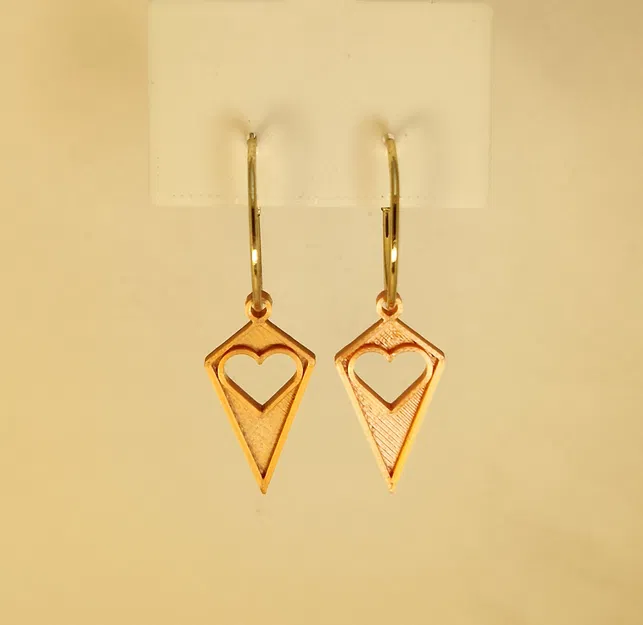 Bông tai Diamond Valentine – Trái tim hình học (Heart Geometric Earrings) - Image 2