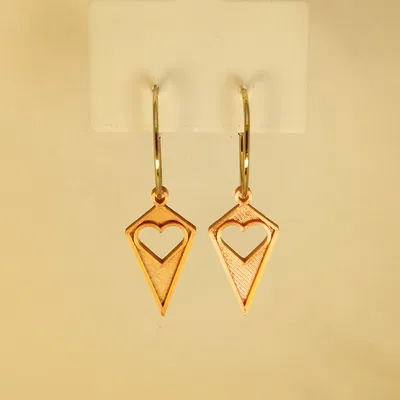Bông tai Diamond Valentine – Trái tim hình học (Heart Geometric Earrings)