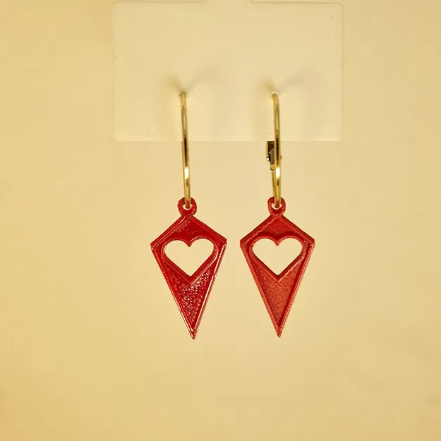 Bông tai Diamond Valentine – Trái tim hình học (Heart Geometric Earrings) - Image 3