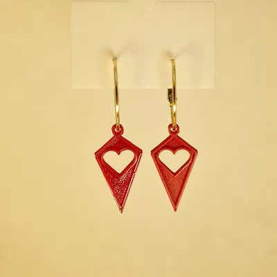 Bông tai Diamond Valentine – Trái tim hình học (Heart Geometric Earrings)