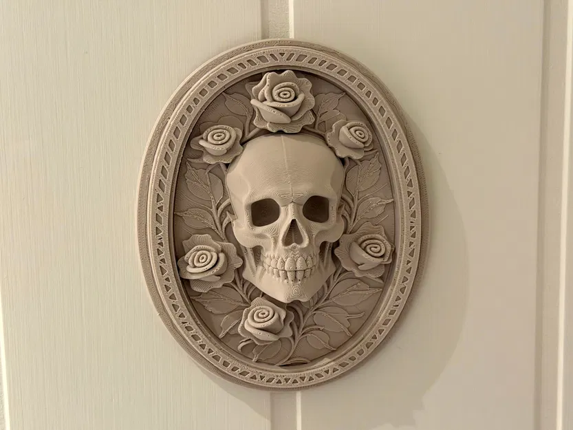 Rose Skull Wall Decor – Trang trí treo tường đầu lâu hoa hồng - Image 1