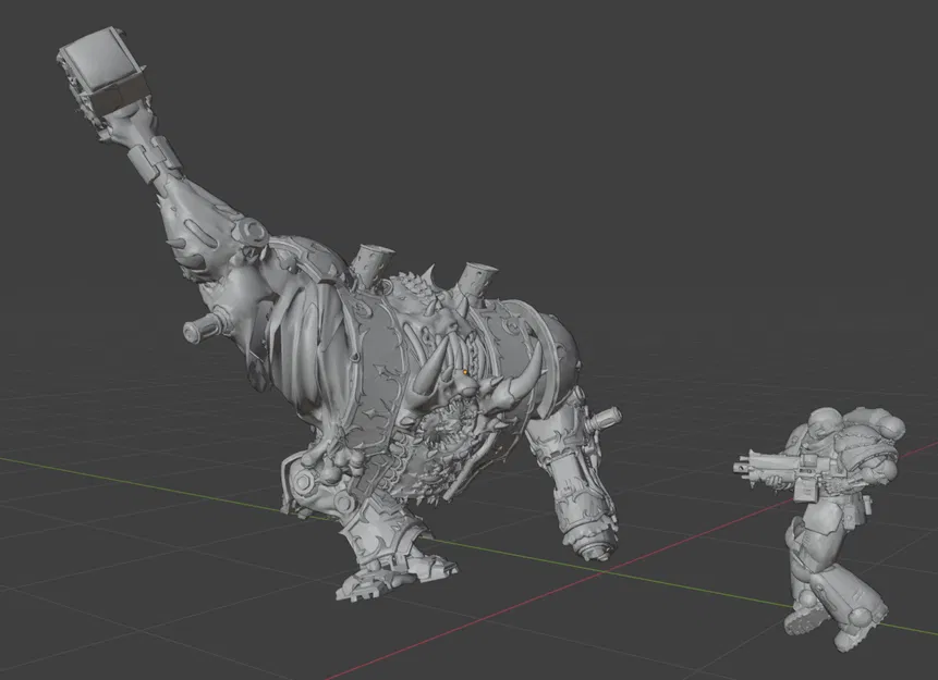 Warhammer 40k Helbrute/Chaos Dreadnought vung búa tấn công Space Marine - Image 1