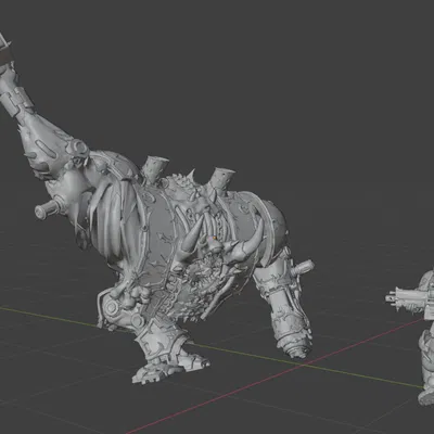 Warhammer 40k Helbrute/Chaos Dreadnought vung búa tấn công Space Marine