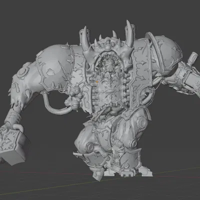 Warhammer 40k Helbrute/Chaos Dreadnought vung búa lên cao